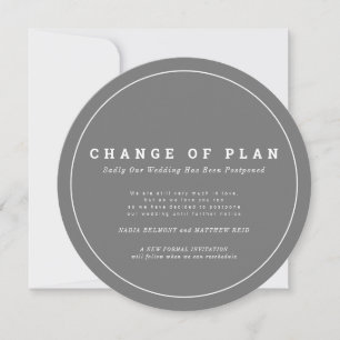 Reserve A Data Mudança de plano de casamento adiada circular cinz