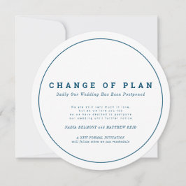 Reserve A Data Mudança de plano de casamento adiado azul branco