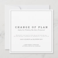 Mudança de plano de casamento ou evento adiada