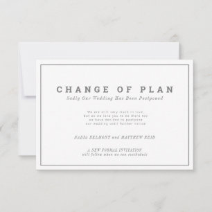 Reserve A Data Mudança de plano de evento de casamento adiado pai