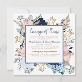 Reserve A Data Mudança de Planos Casamento Floral Rosa Azul Empoe