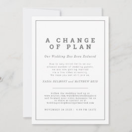 Reserve A Data Mudança de planos de casamento: não convidar mais