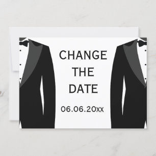 Reserve A Data Mudar a Data Casamento Gay Preto e Branco