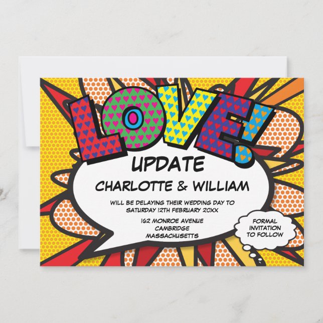 Reserve A Data Mudar a Data Diversão Moderno Livro de Quadrinhos (Frente)