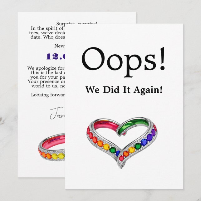 Reserve A Data Mudar Data - OOOOPS 🌈 Entrelaçados no Orgulho (Frente/Verso)