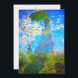 Reserve A Data Mulher Monet com Parasol<br><div class="desc">Um retrato familiar salva o cartão de data com a esposa de Claude Monet,  Camille,  segurando um parasol,  e o seu filho,  Jean,  caminhando num campo verde vibrante sendo soprado pelo vento num dia de Verão. Um presente de Monet excelente para fãs do impressionismo e da arte francesa.</div>