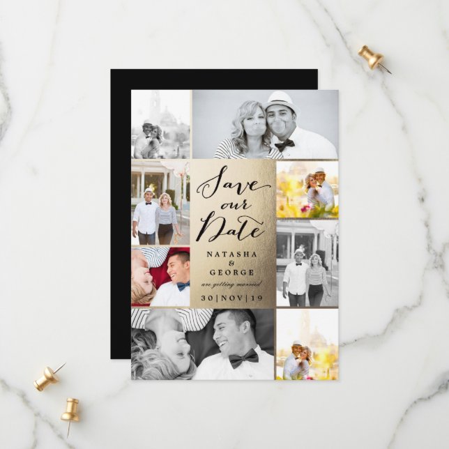 Reserve A Data Multifotografia do Script de Caligrafia de Na moda (Frente/Verso In Situ)