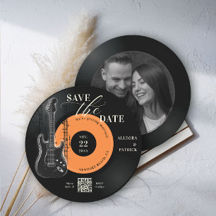 Reserve A Data Music Lover Weding the Date Vintage QR Code