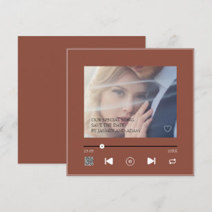 Reserve A Data Música de Casamento de Casal de Terracotta QR Únic