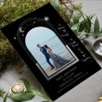 Mystical Black Silver Sun Moon Stars Casamento