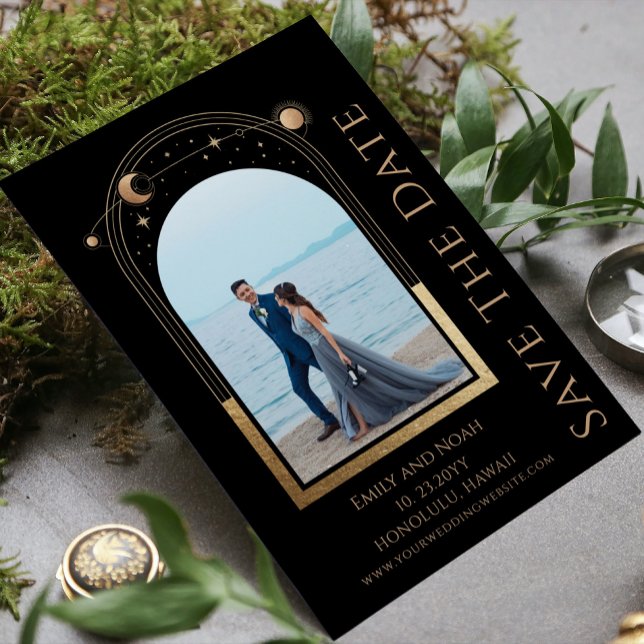 Reserve A Data Mystical Chic Black Sun Dourado Sun - Espaço na Es (Criador carregado)