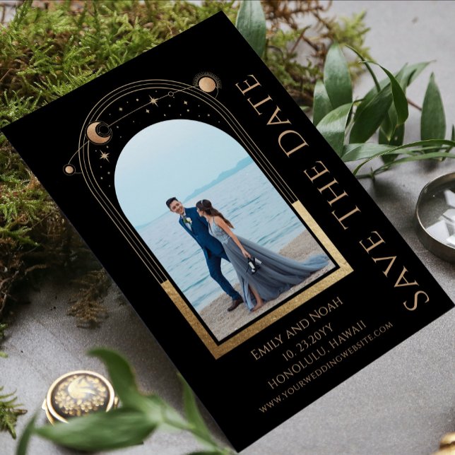 Reserve A Data Mystical Chic Black Sun Dourado Sun - Espaço na Es (Criador carregado)