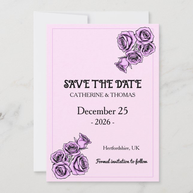 Reserve A Data Mystical Purple Rose Wedding (Frente)