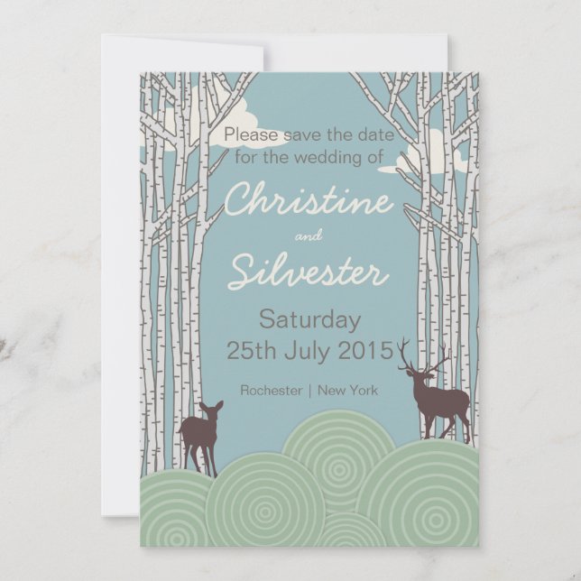 Reserve A Data Na Floresta, guarde a data (Frente)