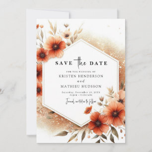Reserve A Data Na moda Botanical Terracotta Wedding
