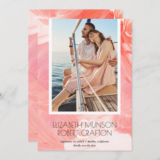 Reserve A Data Na moda Foto: Coral Pintado Salva A Data (Frente/Verso)