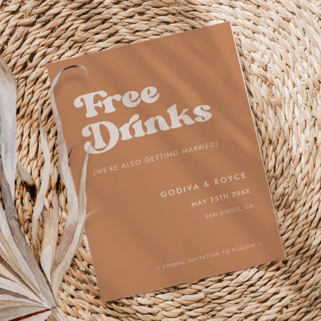 Reserve A Data Na moda retro Açúcar castanho (Criador carregado)