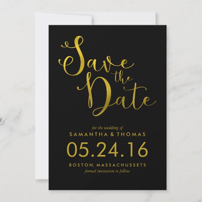 Reserve A Data Na moda Script Wedding (Salvar data) (Frente)