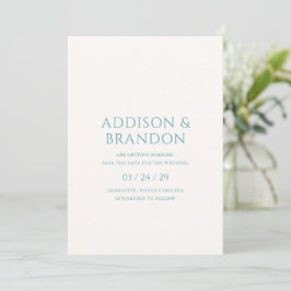 Reserve A Data Na moda Teal Modern Wedding