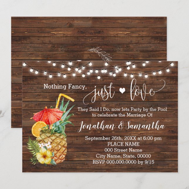 Reserve A Data Nada sofisticado, apenas amor Fuga de Casamento Co (Frente/Verso)