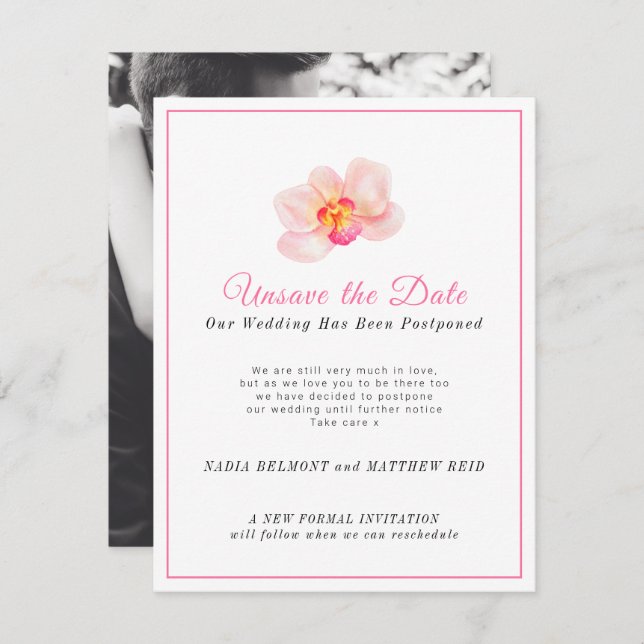 Reserve A Data Não salve a data de casamento, mudança de planos a (Frente/Verso)