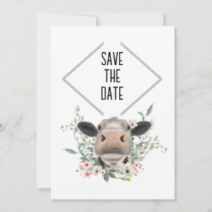 Reserve A Data nariz de vaca beijo flores aquarela cinza animal f