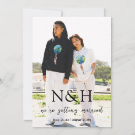 Reserve A Data Natasha Foto Monograma Moderno Casamento