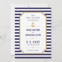 Nautical Anchor Save the Date Reminder Invitation