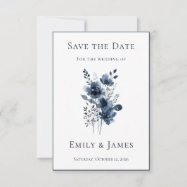 Reserve A Data Navy Blue Botanical Wedding