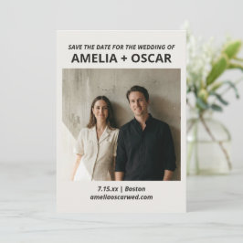 Reserve A Data Negrito Foto Preto Branco Tipografia Moderna Casam