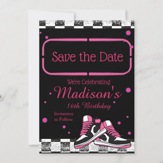 Reserve A Data Neon Sneaker Birthday, Glitter (Frente)