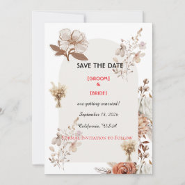 Reserve A Data Neutral Boho Wedding Save The Date