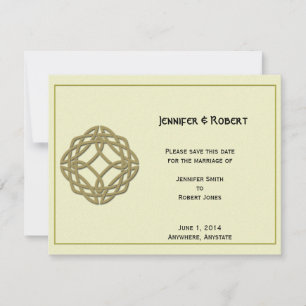 Reserve A Data Nó de Eternidade Celta Dourado Salvar a Data