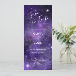 Reserve A Data Noite Estrela do Céu Roxo Casamento