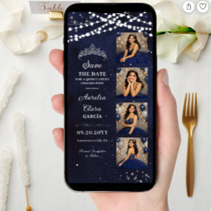 Reserve A Data Noite Estrelada Azul Marinho Quinceañera Cabine de