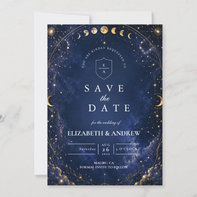 Reserve A Data Noites Estreladas Caprichosas Casamento Celestial (Frente)