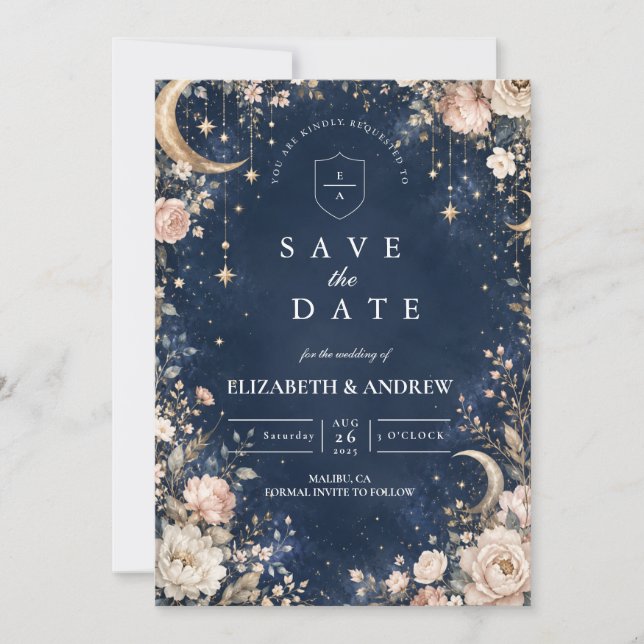 Reserve A Data Noites Estreladas Celestiais Casamento (Frente)