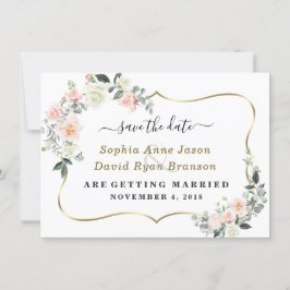 Reserve A Data Noiva Blush Flores Brancas Caligrafia Casamento