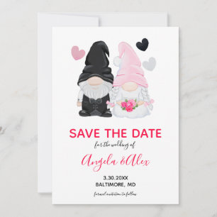 Reserve A Data Noiva de Gnome rosa e Casamento de noivos