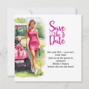 Reserve A Data Noiva de Golfe Mulher Golfista Está Jogando Golfe 