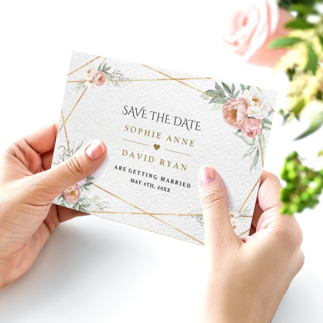 Reserve A Data Noiva de Rosa Poeirenta Flores Douradas Casamento (Criador carregado)