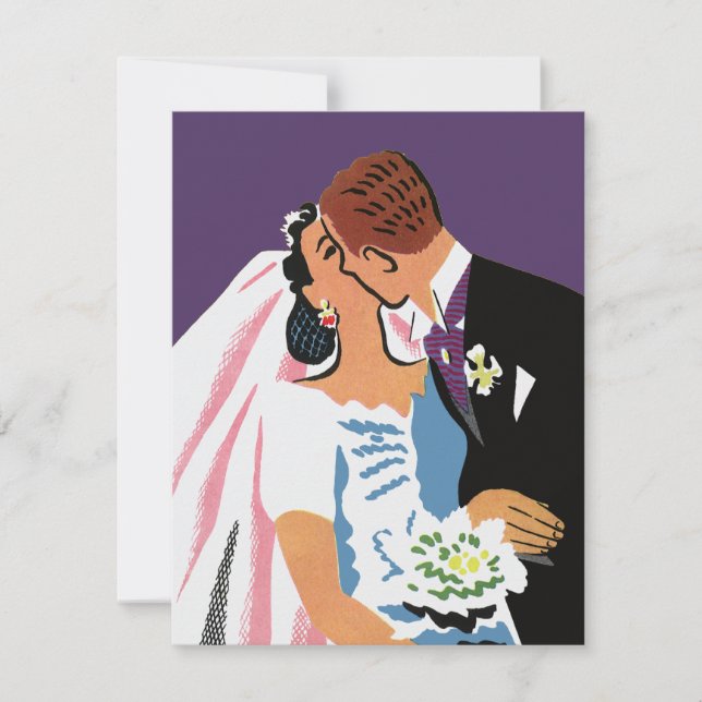 Reserve A Data Noiva e Noivo de Casamento Antigo, Salve a Data (Frente)