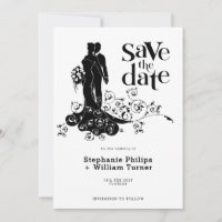 Noiva e Noivo Elegantes Silhueta de Casamento