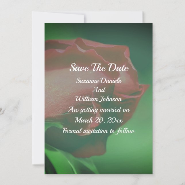 Reserve A Data Noiva Floral Rosa Roxa Casamento  (Frente)