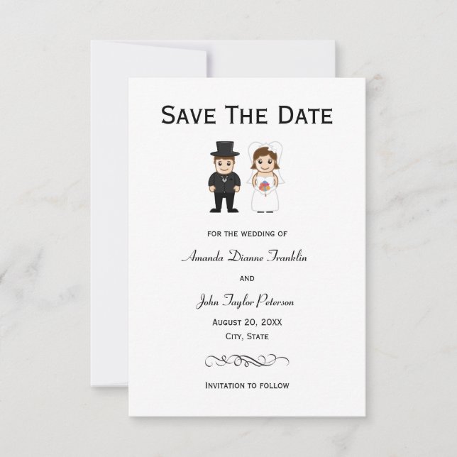 Reserve A Data Noiva & Noivo - 3x5 Save the Date (Frente)