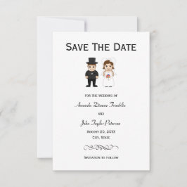 Reserve A Data Noiva & Noivo Listras Pretas - 3x5 Save the Date