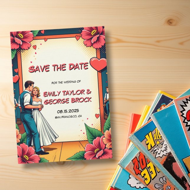 Reserve A Data Noiva Romântica E Casamento Em Quadrinhos De Dança (Criador carregado)