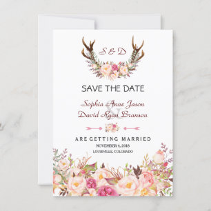 Reserve A Data Noiva Rosa Charm Floral Antílope Casamento