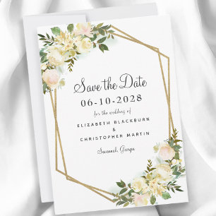 Reserve A Data Noivado de Casamento Elegante Watercolor Floral Do