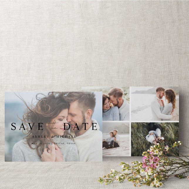 Reserve A Data Noivado de Fotografia Elegante Modern 5 Vellum Ove (Save the Date: Love is in the air!)